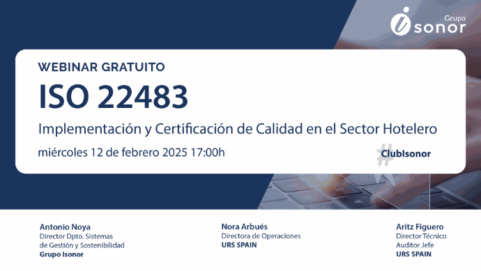 Webinar gratuito: ISO 22483 Implementación y Certificación de Calidad en el Sector Hotelero